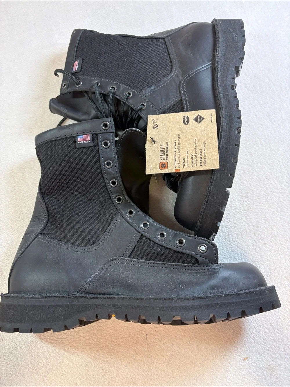 Danner Black Lace-Up Combat Boots